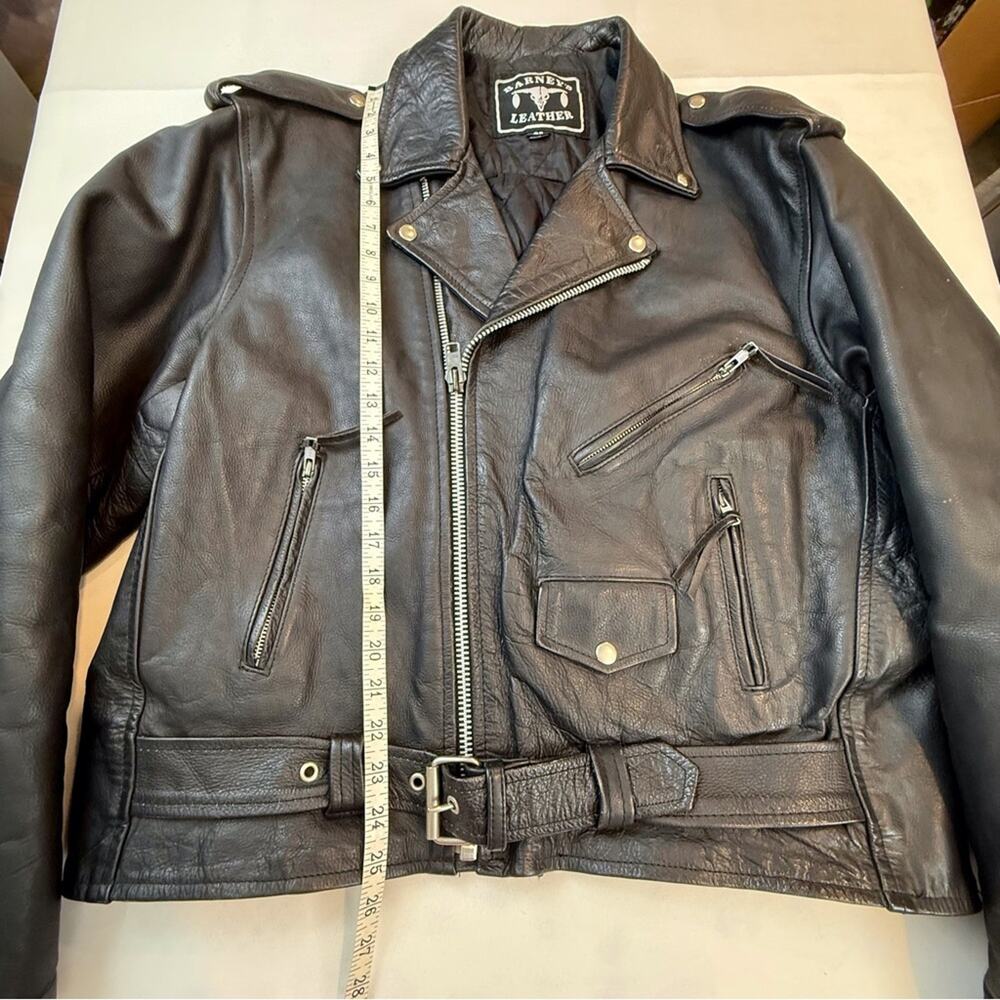Barneys Leather Motorcycle Jacket - Picture 9 of 16